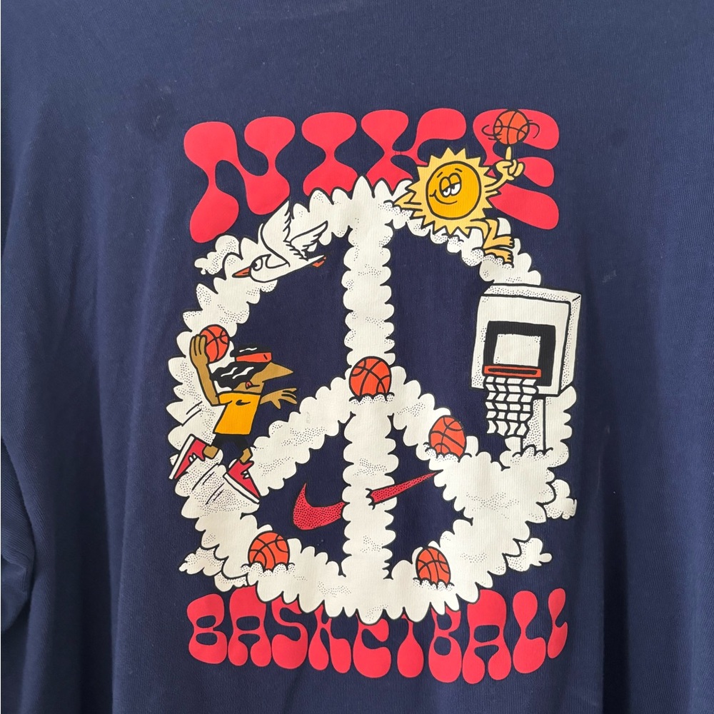 Nike Blue Long Sleeve Tee with Graphic Design - Picture 5 of 6